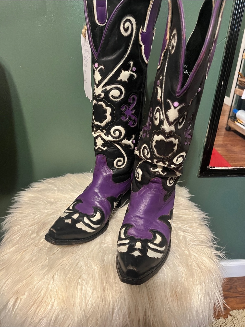 LANE Women's Purple & Black Western Cowboy Boots
